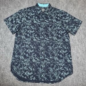 Howe No.65 Creative Workforce L Skull Riding AOP Hawaiian Button Up Shirt Teal